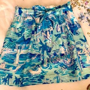Lilly Pulitzer “Fresh Catch Toile” silk skirt